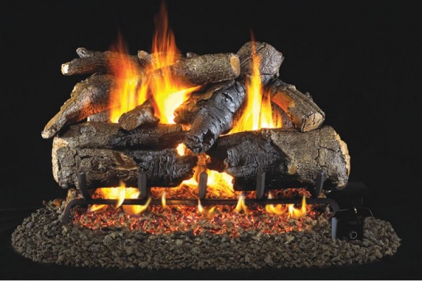 Real Fyre Charred American Oak Listed Gas Log Set
