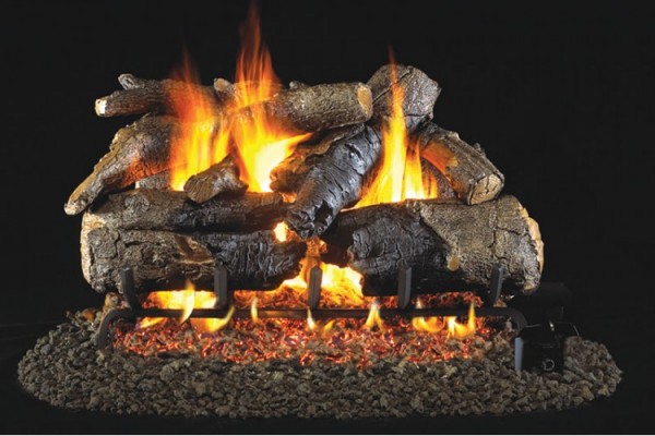 Real Fyre Charred American Oak See-Thru Listed Gas Log Set