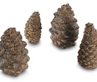 Real Fyre 4 Assorted Ceramic Designer Pine Cones Real Fyre 4 Assorted Ceramic Designer Pine Cones