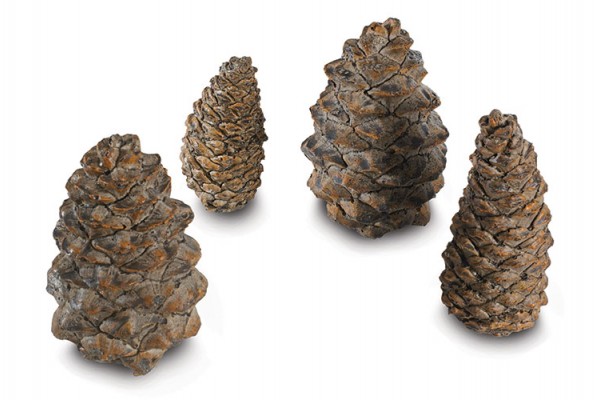 Real Fyre 4 Assorted Ceramic Designer Pine Cones