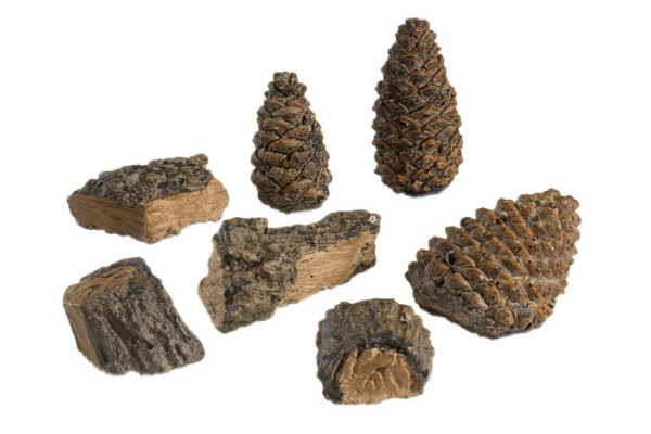 Real Fyre Decor Pack with 4 Small Wood Chips and 3 Small Pine Cones