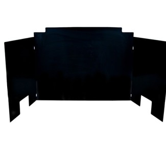Real Fyre Three-Panel Contemporary Fyreback Black Porcelain Real Fyre Three-Panel Contemporary Fyreback Black Porcelain