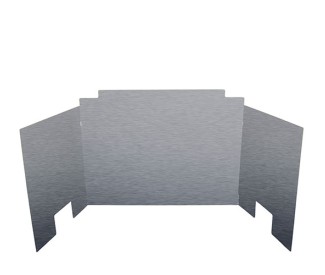 Real Fyre Three-Panel Contemporary Fyreback Satin Stainless Real Fyre Three-Panel Contemporary Fyreback Satin Stainless