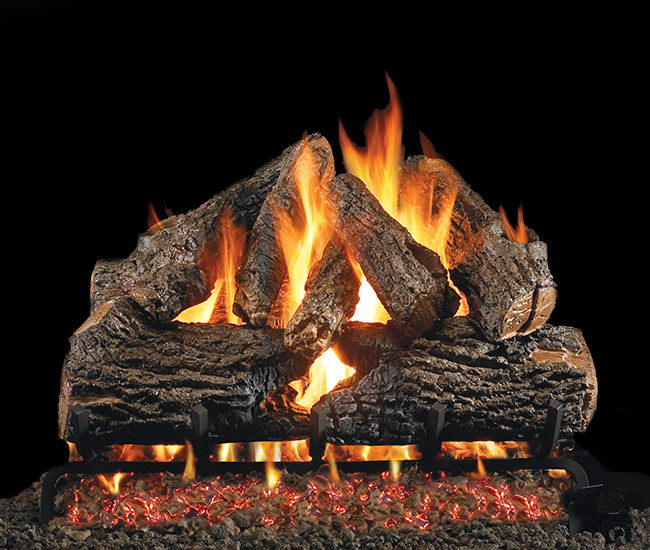 Real Fyre Charred Oak Flame Enhanced Vented Gas Log Set Real Fyre Charred Oak Flame Enhanced Vented Gas Log Set