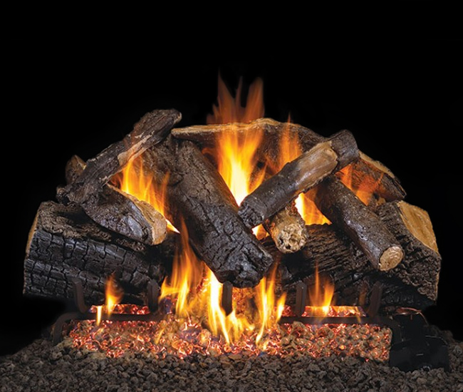 Real Fyre Charred Majestic Oak Flame Enhanced Vented Gas Log Set