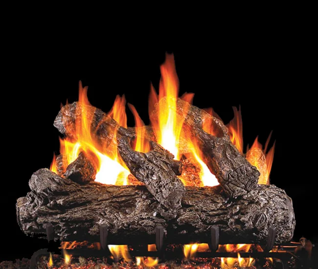 Rustic Oak Vented Gas Log Set