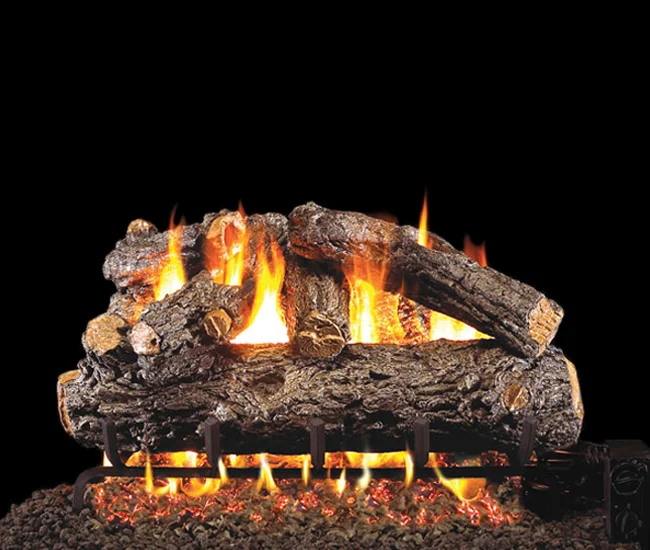 Rustic Oak Designer Vented Gas Log Set
