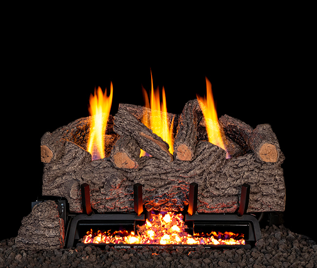 Real Fyre Outdoor Gnarled Oak Vent-Free Gas Log Set