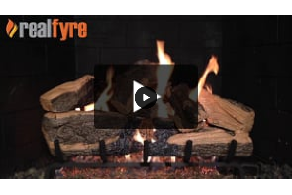 Real Fyre Charred Rugged Split Oak Listed Gas Log Set