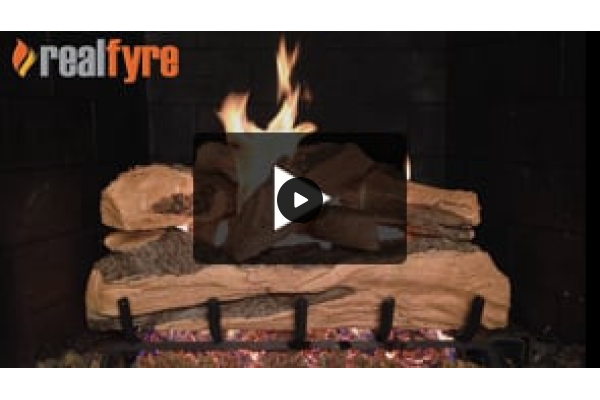 Real Fyre Split Oak Designer Plus Gas Logs