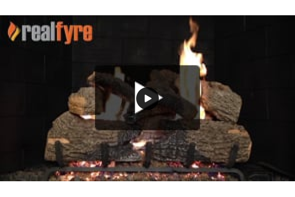 Real Fyre Charred Oak Listed Gas Log Set