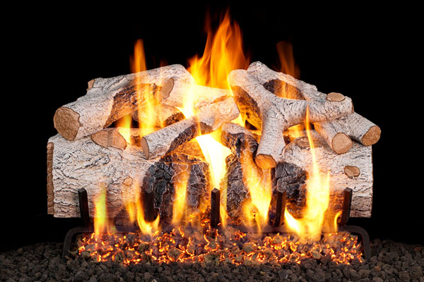 Real Fyre Charred Mountain Birch Listed Gas Log Set