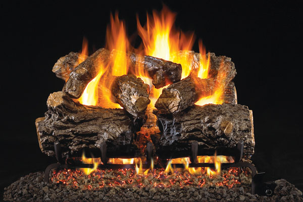 Real Fyre Burnt Rustic Oak Listed Gas Log Set