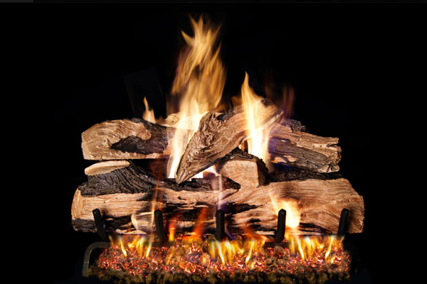 Real Fyre Split Oak Designer Plus Gas Logs