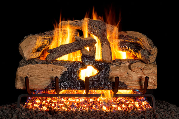 Real Fyre Charred Evergreen Split Oak Logs