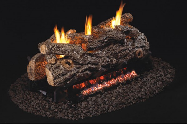 Real Fyre Golden Oak Designer See-Thru Gas Log Set