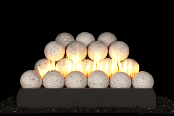 Real Fyre 4-inch Carrera Marble Vent-Free Fyre Spheres, Sets
