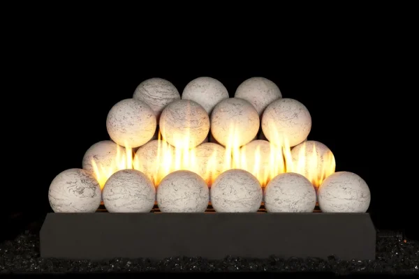 Real Fyre 4-inch Carrera Marble Vent-Free Fyre Spheres, Sets
