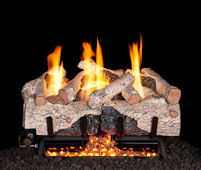 Real Fyre Outdoor Charred Alpine Birch Gas Log Set