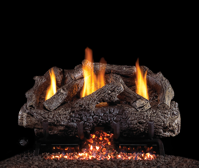 Real Fyre Outdoor Charred Frontier Oak Gas Log Set