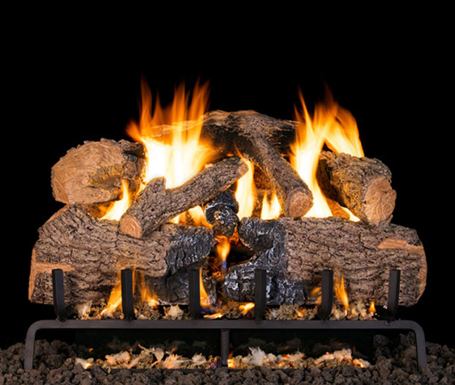 Real Fyre Outdoor Charred Angel Oak Gas Log Set