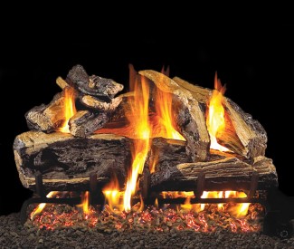 Real Fyre Outdoor Charred Rugged Split Oak Gas Log Set