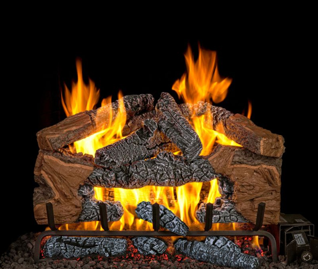 Real Fyre Charred Cinder Split Gas Log Set