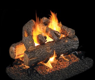 Real Fyre Outdoor Golden Oak Designer Plus See-Thru Vented Gas Log Set