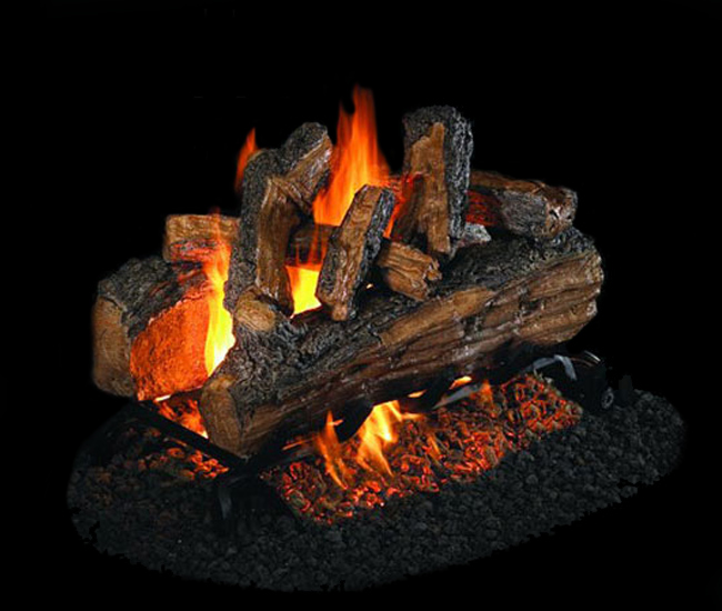 Real Fyre Split Oak Designer Plus See-Thru Gas Log Set
