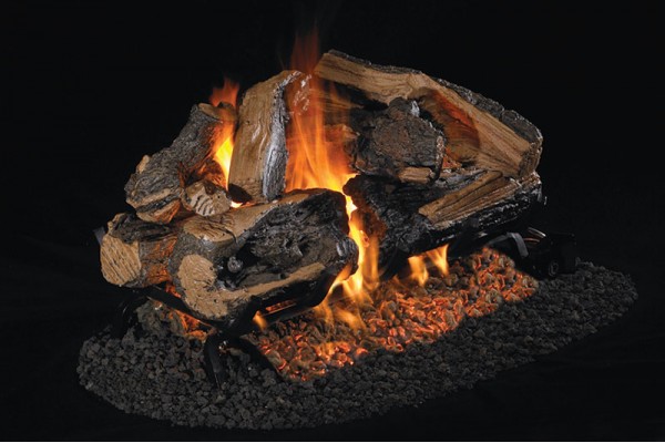 Real Fyre Charred Rugged Split Oak See-Thru ANSI Gas Log Set