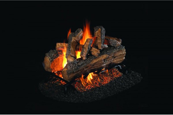 Real Fyre Split Oak Designer Plus See-Thru Listed Gas Log Set