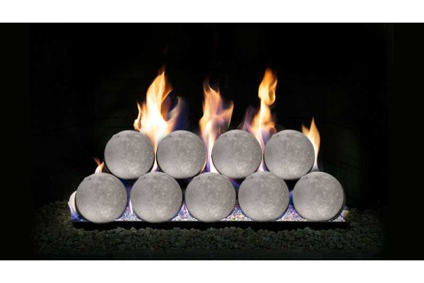 Real Fyre 4-inch Graystone Vent-Free Fyre Spheres, Sets