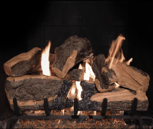 Real Fyre Outdoor Charred Rugged Split Oak Gas Log Set