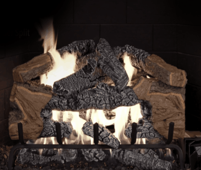 Real Fyre Charred Cinder Split Gas Log Set