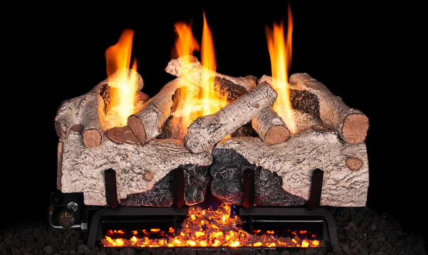 Real Fyre Charred Alpine Birch Logs Compatible with G10 Vent Free Burner